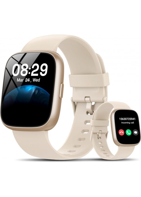 Smart Watch-1.83" HD Touchscreen Fitness Tracker with Bluetooth Calling-Cream