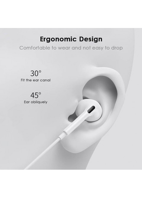 Type-C In-ear Headphones Wired, White(Single shot is not delivered)