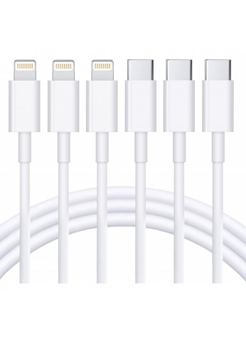 USB C to Lightning Cable 3Pack 6FT  Certified (Not shipped alone)