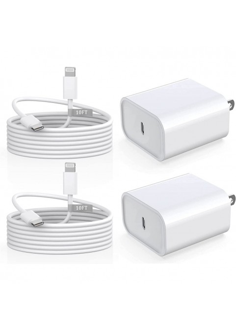 2 Pack PD 20W USB C Wall Charger Block(Single shot is not delivered)