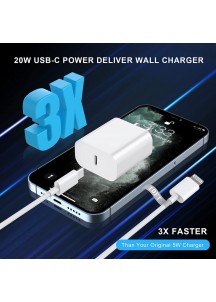 2 Pack PD 20W USB C Wall Charger Block(Single shot is not delivered)