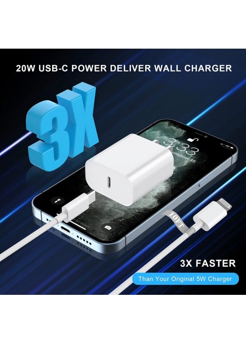 2 Pack PD 20W USB C Wall Charger Block(Single shot is not delivered)